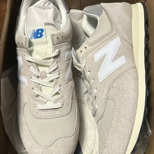 New Balance Beige and White Athletic Shoes